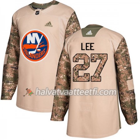 Miesten NHL New York Islanders Pelipaita Anders Lee 27 Adidas 2017-2018 Camo Veterans Day Practice Authentic